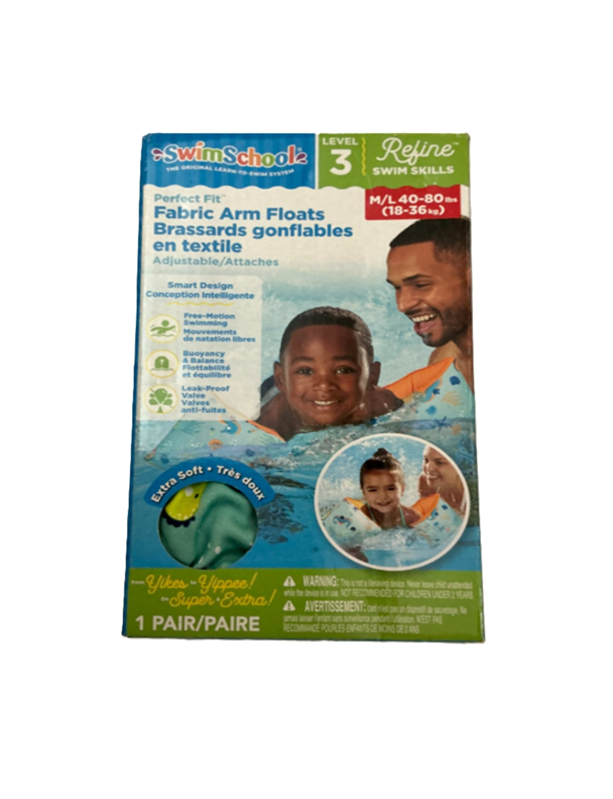 swimschool multi color child arm pool inflatable floaties, m/l size