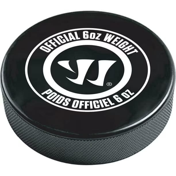 warrior official rubber hockey puck black 6oz regulation size
