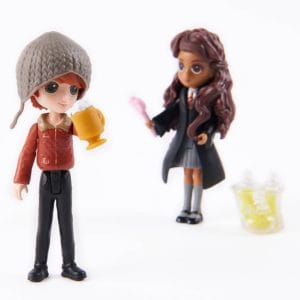 wizarding world harry potter, magical minis ron weasley & parvati patil set with 2 doll accessories, easter basket gifts, kids toys for ages 6 and up