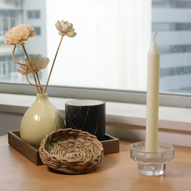 mainstays 8" unscented ivory column candles