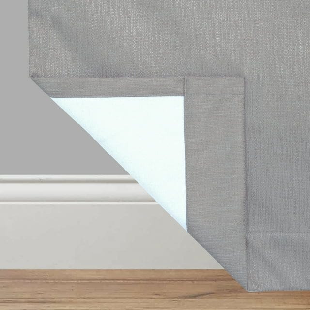 (2 pack) eclipse draft stopper room darkening fleece lined rod pocket, single curtain panel, silver, 42" w x 63" l