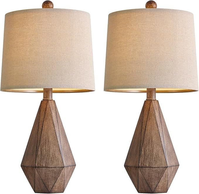 hometrends 16" retro farmhouse table lamp set of 2