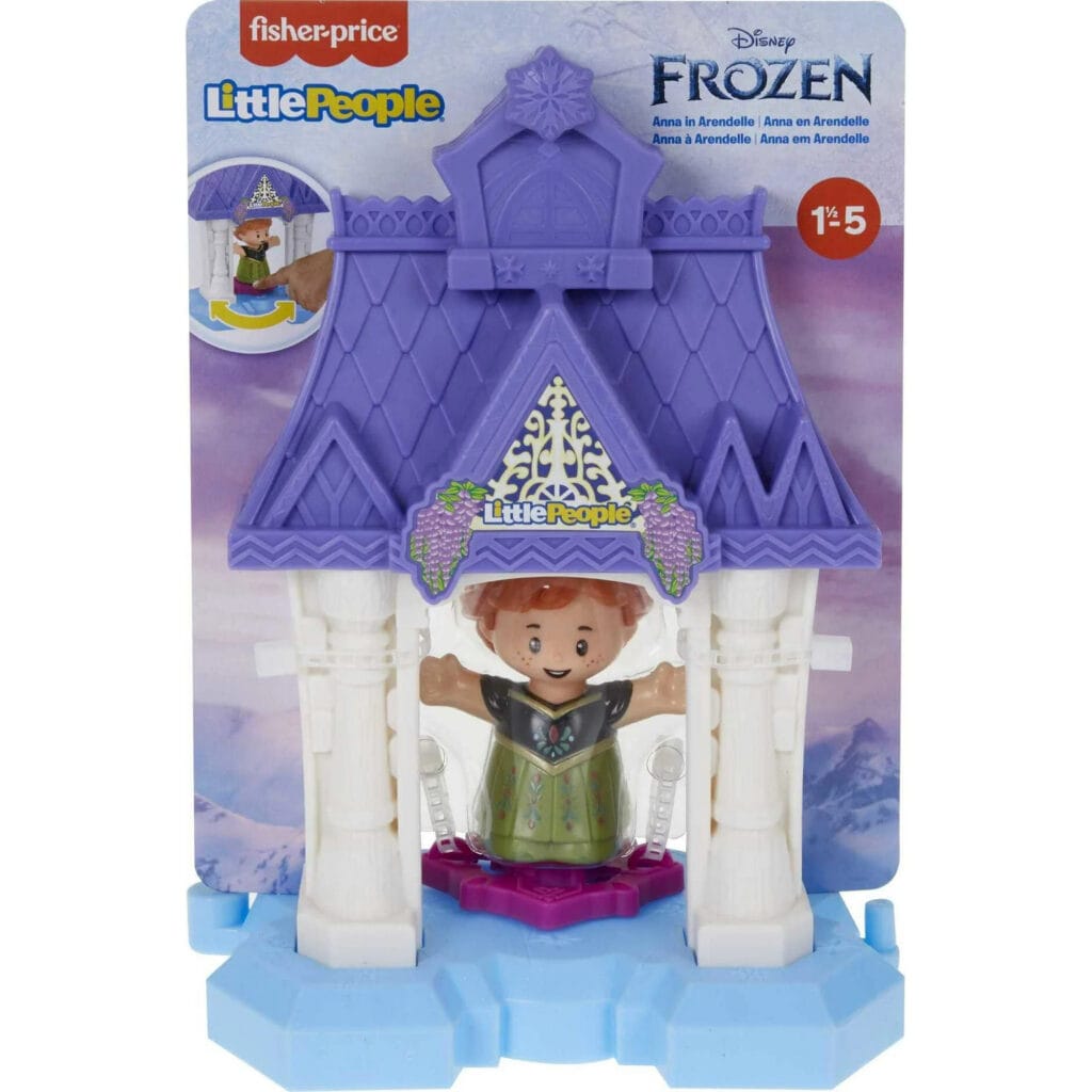 Sale disney frozen anna in arendelle little people portable playset with figure for toddlers