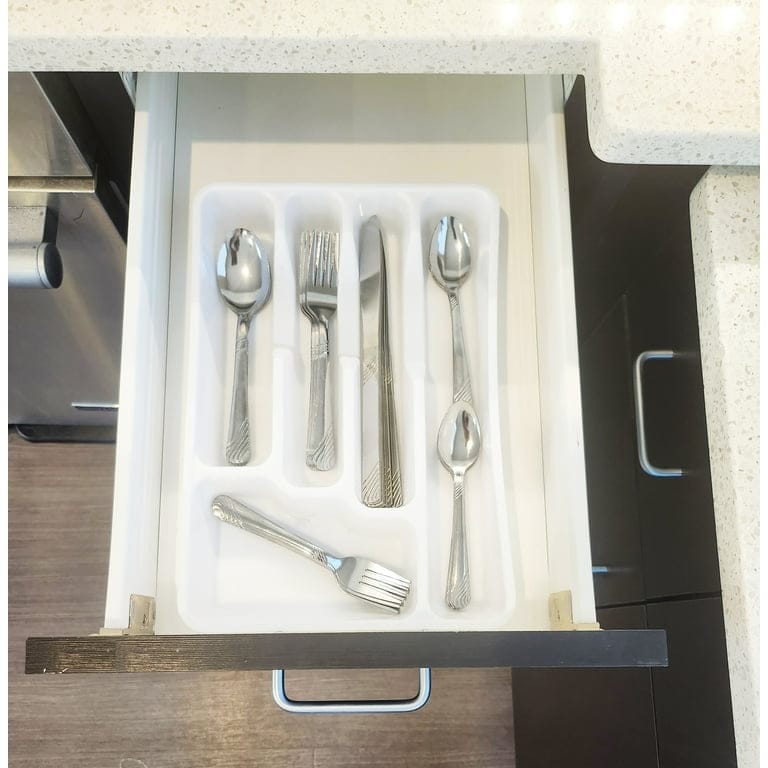mainstays swirl 49 piece stainless steel flatware and organizer tray set, silver
