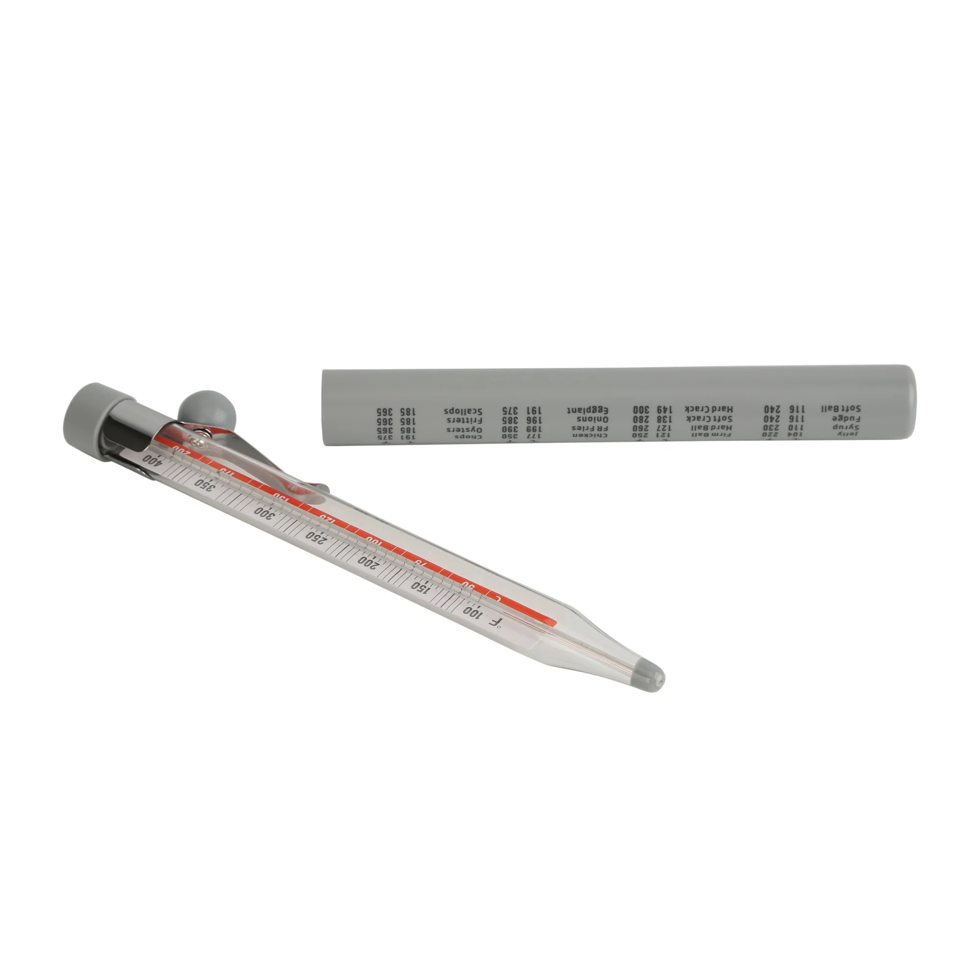 mainstays abs food cooking dial candy thermometer, clip attachment with red and black display