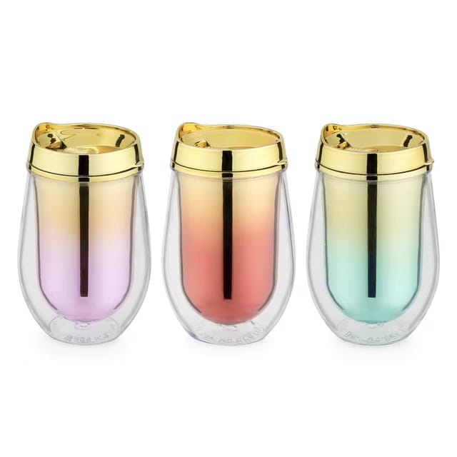 ombre assorted stemless wine tumblers blush green (copy)