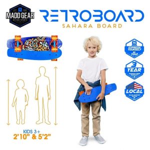 Madd Gear 22" Retro Beginner Skateboard Mini Cruiser- 62 mm Wheels Beginner Penny Style Board