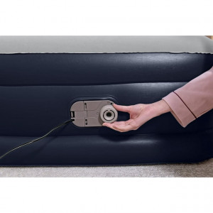 ozark trail flocked twin airbed with built in pump