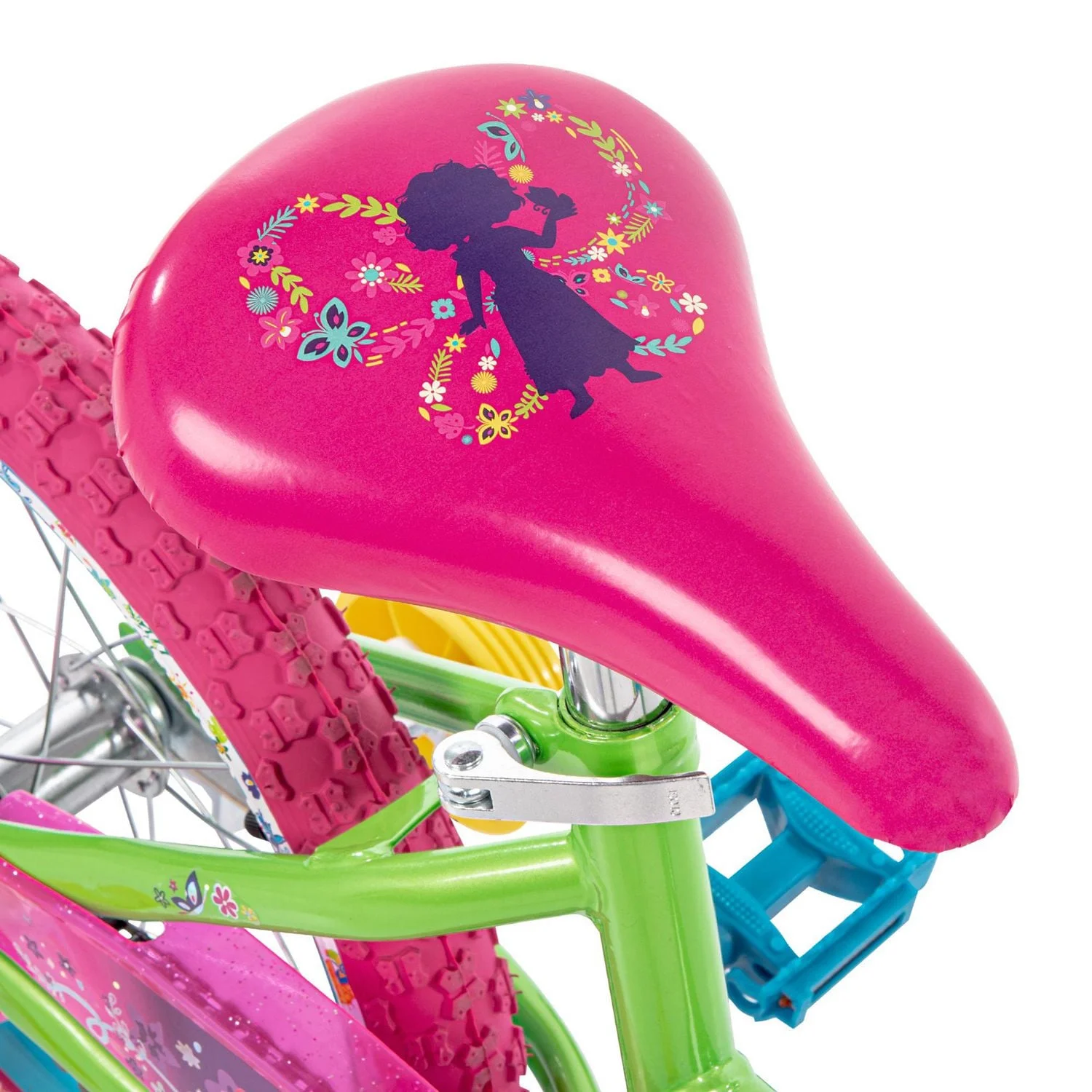 huffy disney encanto 16 inch bike for girls with training wheels, blue/pink/green huffy disney encanto 16 inch bike for girls with training wheels, blue/pink/green