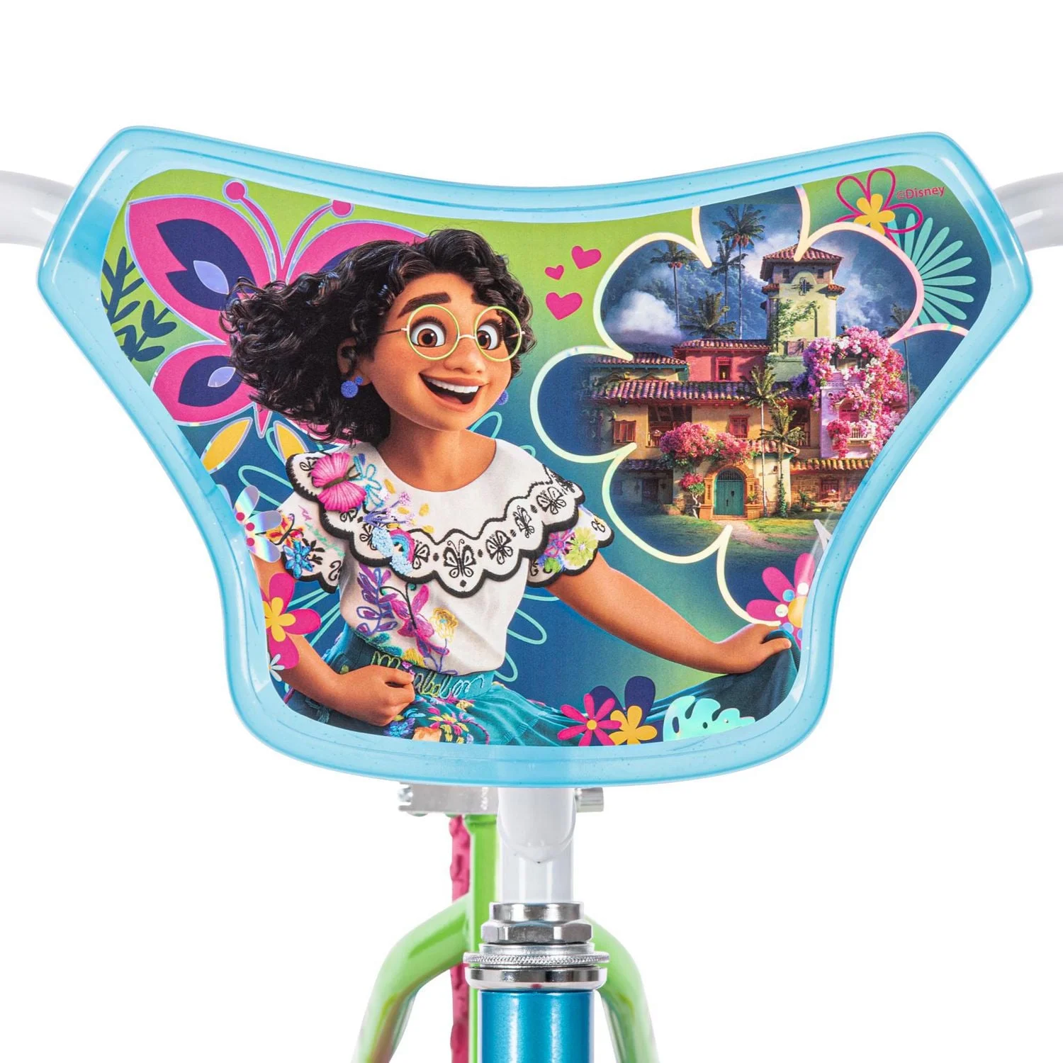 huffy disney encanto 16 inch bike for girls with training wheels, blue/pink/green huffy disney encanto 16 inch bike for girls with training wheels, blue/pink/green