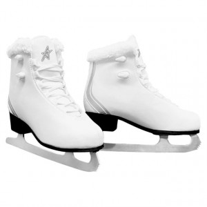 fs figure skates with fur collar white senior sizes 6 9