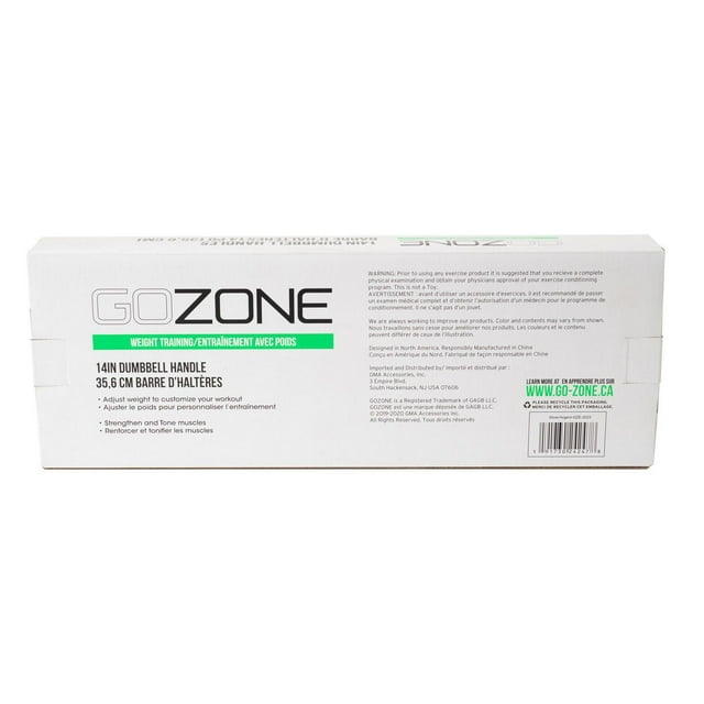 gozone standard 14" dumbbell handles – threaded ends – silver gozone standard 14" dumbbell handles – threaded ends – silver