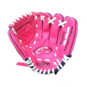 rawlings kids' players series 9" youth baseball glove, right hand throw pink