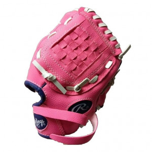 rawlings kids' players series 9" youth baseball glove, right hand throw pink