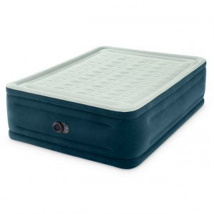 intex dura beam deluxe high rise pillow top air mattress, 24in. queen