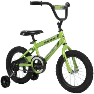 movelo rush 14” boys bike, lime green
